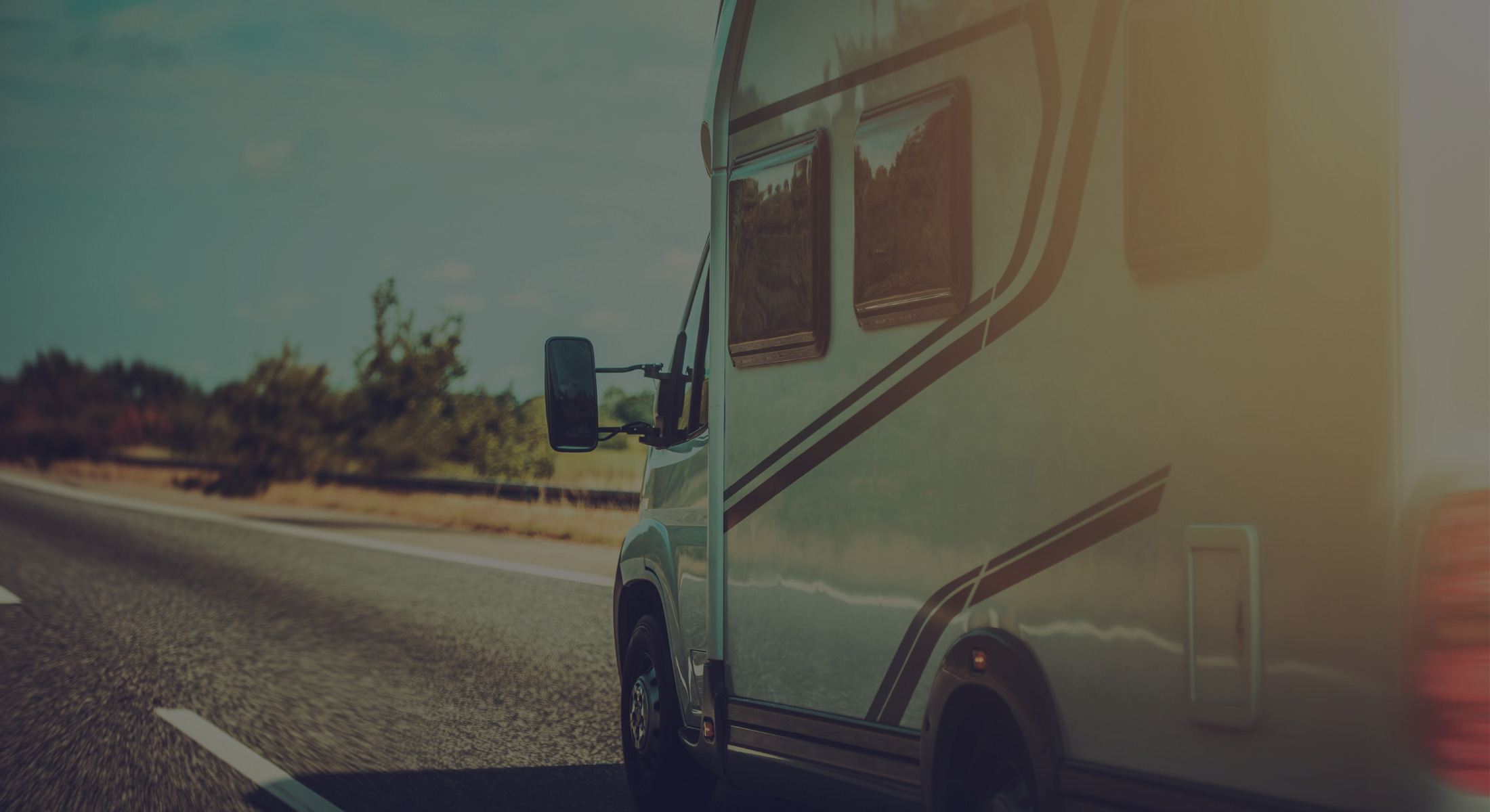 RV driving on road