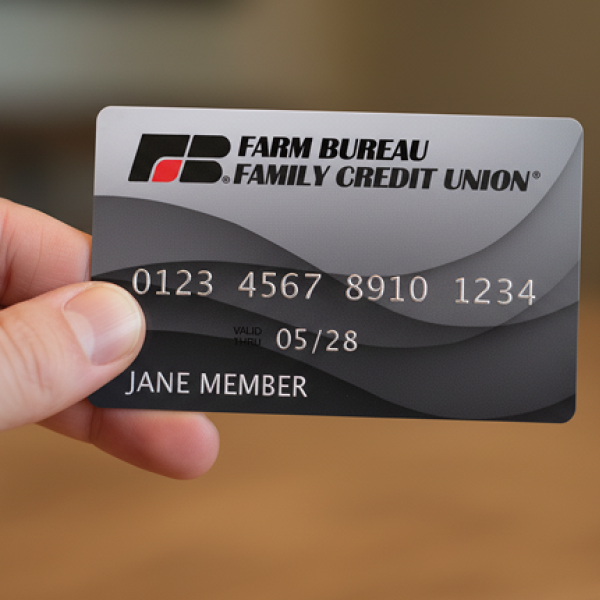 a hand holds a FBFCU credit card